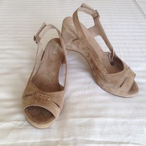 Khrio 'Gabby' 39 US8.5 Tan Suede Slingback Sandal Shoes NWB Anthropologie